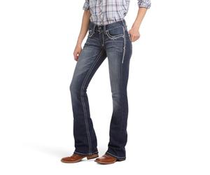 Ariat Women's R.E.A.L. Mid Rise Bootcut Jean, Rainstorm, 25 Short