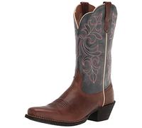 Ariat Women's Round Up Square Toe Western Boot, Storming Brown/Singing The Blues, 6.5