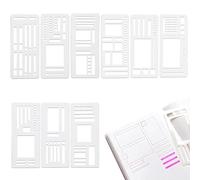 Aribliseza Accesorios de Bullet Journal, 9 Pcs Plantillas/Set de Journaling, Plantilla de Datos Flexible, Plantillas para Scrapbooking/Dibujo