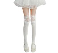 Aribliseza medias de encaje, medias con volantes para damas, medias Lolita dulces para niñas y damas, medias de encaje Kawaii