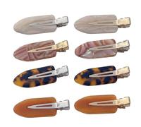 Aribliseza pinzas para el cabello, 8 piezas, 4 colores, broches planos con patrón de leopardo, rayas marrones y rosas, clips para peinado de mujer