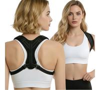 Aribliseza Rückentrainer, 1 pieza de cinturón de soporte para la espalda negro para corrección de postura y alivio del dolor para uso diario en oficina, deporte para hombres y mujeres