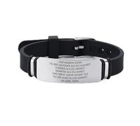 ARICHDUDE An meinen Sohn Armband Inspirierendes Edelstahl Armband Geburtstagsgeschenk Abschlussgeschenk von Mama Papa verstellbar (Silber), Acero inoxidable, Sin gemas