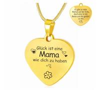 ARICHDUDE Cadena de corazón para mamá, regalos para mamá, acero inoxidable, regalo para el día de la madre, regalo de cumpleaños para madre de hijo e hija, Acero inoxidable, No es una piedra preciosa