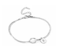 ARICHDUDE Pulsera con letra para mujer, iniciales con nudo de infinito, pulsera A-Z, colgante de acero inoxidable, regalo de cumpleaños para mujeres, parejas, amigos y hermanas, Acero inoxidable, Sin