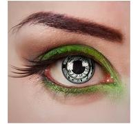 aricona Kontaktlinsen - Lentes de contacto blancas con motivo negro - lentes de contacto de color sin dioptrías como accesorio especial de Halloween o steampunk, 2 piezas