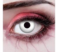 aricona Kontaktlinsen - Lentes de contacto blancas sin dioptrías - Lentes de contacto de color con efecto especial UV para Halloween, carnaval, disfraces, cosplay, 2 piezas