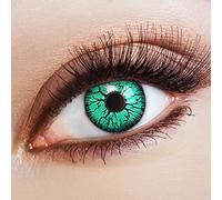 aricona Kontaktlinsen - Lentes de contacto de color sin dioptrías, lentes de color verde, 2 piezas, puede utilizarse durante 12 meses, Green Blood FIber