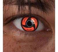 aricona Kontaktlinsen - Lentes de contacto Sharingan - Lentes de contacto de color rojo-negro sin dioptrías para cosplay, carnaval, fiestas de disfraces y disfraces de Halloween, 2 piezas