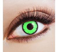 aricona Kontaktlinsen - Lentes de contacto verdes - Lentes de contacto de colores sin dioptrías puede utilizarse durante 12 meses, para Halloween y carnaval, 2 piezas