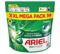 Ariel 3 en 1 PODS®, cápsulas de detergente líquido para ropa XX lavados, original, eliminación de manchas y olores en 1 lavado, disolución rápida incluso en frío