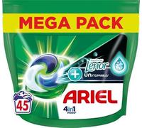 Ariel 4in1 PODS, Cápsulas detergentes 45 Lavados, Touch Van Lenor Unstoppables, Frescura duradera hasta una semana