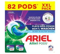 Ariel Allin1 PODS Detergente líquido en cápsulas, 82 lavados, Color+, Fleck-Weg-Power desde el primer lavado, incluso en agua fría