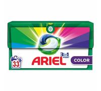 Ariel Cápsulas 3 en 1, detergente líquido en cápsulas, 33 lavados, color, disolución rápida, perfecto para ciclos fríos y cortos