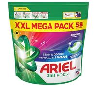 Ariel Cápsulas de detergente todo en 1, 58 colores de lavado