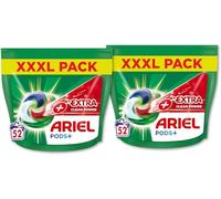 Ariel Cápsulas para la colada todo en 1 PODS, 104 lavados (2 x 52 cápsulas), poder de limpieza extra, limpieza profunda y eliminación extra de manchas