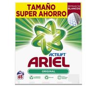 Ariel Original Detergente En Polvo Para Lavadora 4.225 kg 65 Lavados, Con Tecnología Antirresiduos Que Deja La Ropa Blanca Y Reluciente
