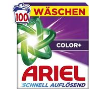 Ariel Detergente en polvo de disolución rápida Color+, 100, 100 lavados, Color+, mancha Power en el primer lavado, efecto inmediato, incluso en agua fría
