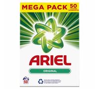 Ariel Detergente en polvo, Original, 50 Lavados, 3 kg, Excelente limpieza con Tecnología Anti-Residu