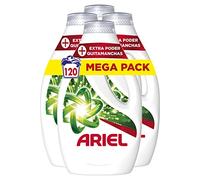 Ariel Detergente Lavadora Liquido, 120 Lavados (4x30), Jabon Quitamanchas, Mas Poder Extra Quitamanchas, Limpieza Profunda