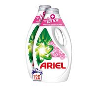 Ariel Detergente Lavadora Liquido, 120 Lavados, Jabon Frescor Sensaciones, Limpieza Mejorada en Ciclos Mas Frios con la Exclusiva Tecnologia de Limpieza en Frio