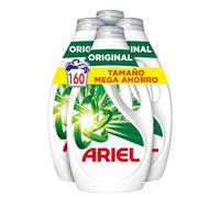 Ariel Detergente Lavadora Liquido 160 Lavados (4x40), Original, Jabon Limpieza Mejorada en Ciclos Mas Frios con la Exclusiva Tecnologia de Limpieza en Frio