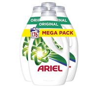 Ariel Detergente Lavadora Liquido 176 Lavados (4x36 + 8), Original, Jabon Limpieza Mejorada en Ciclos Mas Frios con la Exclusiva Tecnologia de limpieza en Frio