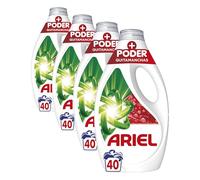 Ariel Detergente Lavadora Liquido, 40 Lavados, Jabon Extra Poder Quitamanchas, Limpieza Profunda (Paquete de 4)