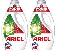 Ariel Detergente Lavadora Liquido, 40 Lavados, Jabon Extra Poder Quitamanchas, Limpieza Profunda (Paquete de 2)
