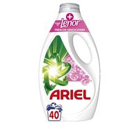 Ariel Detergente Lavadora Liquido, 40 Lavados, Jabon Frescor Sensaciones, Limpieza Mejorada en Ciclos Mas Frios con la Exclusiva Tecnologia de Limpieza en Frio, El embalaje puede variar