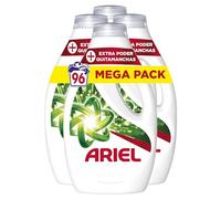 Ariel Detergente Lavadora Liquido, 96 Lavados (4x24), Jabon Quitamanchas, Mas Poder Extra Quitamanchas, Limpieza Profunda