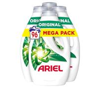 Ariel Detergente Lavadora Liquido 96 Lavados (4x24), Original, Jabon Limpieza Mejorada en Ciclos Mas Frios con la Exclusiva Tecnologia de limpieza en Frio