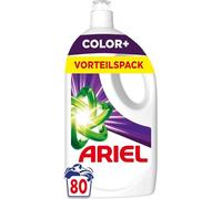 Ariel Detergente líquido, 80 lavados Color Plus, potente eliminación de manchas en solo 1 lavado, incluso en ciclos de lavado en frío