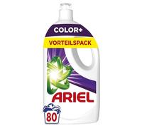 Ariel Detergente líquido, 80 lavados Color Plus, potente eliminación de manchas en solo 1 lavado, incluso en ciclos de lavado en frío