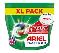 Ariel Platinum + Quitamanchas todo en 1, cápsulas de líquido de lavado, 44 lavados
