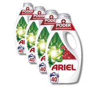 Ariel Poder Quitamanchas Detergente Líquido Pack 4 x 40 Lavados - Limpieza Profunda, Eliminación de Manchas Difíciles y Frescura Duradera