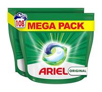 Ariel Pods Detergente Lavadora Cápsulas, Original, 108 Lavados, Normal, Pack de 2 x 54, 2721.6 Gramos