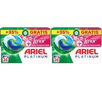 ARIEL PODS Platinum Detergente Lavadora Liquido 26 Capsulas/Pastillas, Frescor Sensaciones, Jabon Limpieza Profunda (Paquete de 2)