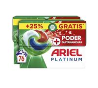 ARIEL PODS Platinum Detergente Lavadora Liquido 76 Capsulas/Pastillas, Jabon Extra Poder Quitamanchas, Limpieza Profunda