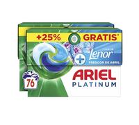 ARIEL PODS Platinum Detergente Lavadora Liquido 76 Capsulas/Pastillas, Jabon Frescor de Abril, Limpieza Profunda Incluso en Ciclos Mas Frios