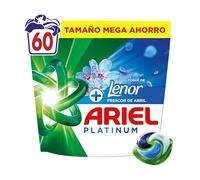 Ariel PODs Platinum, Detergente Líquido En Cápsulas 60 Lavados, + Toque De Lenor Frescor De Abril, Elimina El Olor A Sudor De 7 Días