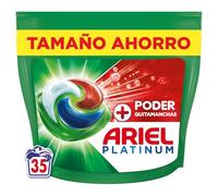 Ariel PODs Platinum, Detergente Líquido En Cápsulas + Poder Quitamanchas Cápsulas, 35 Lavados
