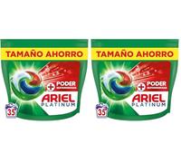 Ariel PODs Platinum, Detergente Líquido En Cápsulas + Poder Quitamanchas Cápsulas, 35 Lavados (Paquete de 2)