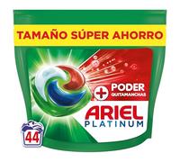 ARIEL PODS Platinum Detergente Lavadora Liquido 44 Capsulas/Pastillas, Jabon Extra Poder Quitamanchas, Limpieza Profunda