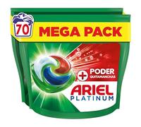 Ariel PODs Platinum, Detergente Líquido En Cápsulas + Poder Quitamanchas Cápsulas, 70 Lavados