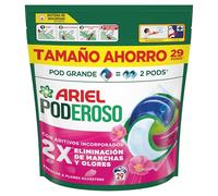 Ariel Pods PODEROSO Detergente lavadora capsulas | 29 Lavados | Frescor Silvestre | POD GRANDE = 2 PODS | 2X eliminación de manchas y olores