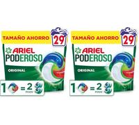 Ariel Pods PODEROSO Detergente lavadora capsulas | 29 Lavados | Original | POD GRANDE : 2 PODS | 2X eliminación de manchas y olores (Paquete de 2)