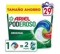 Ariel Pods PODEROSO Detergente lavadora capsulas | 29 Lavados | Original | POD GRANDE = 2 PODS | 2X eliminación de manchas y olores