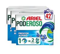 Ariel PODs PODEROSO, Detergente Líquido En Cápsulas 14 Lavados, Frescor De Los Alpes, Con Aditivos Integrados, Quitamanchas Y Eliminación De Olores X2 (Paquete de 3)