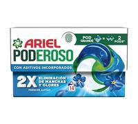 Ariel PODs PODEROSO, Detergente Líquido En Cápsulas 14 Lavados, Frescor De Los Alpes, Con Aditivos Integrados, Quitamanchas Y Eliminación De Olores X2